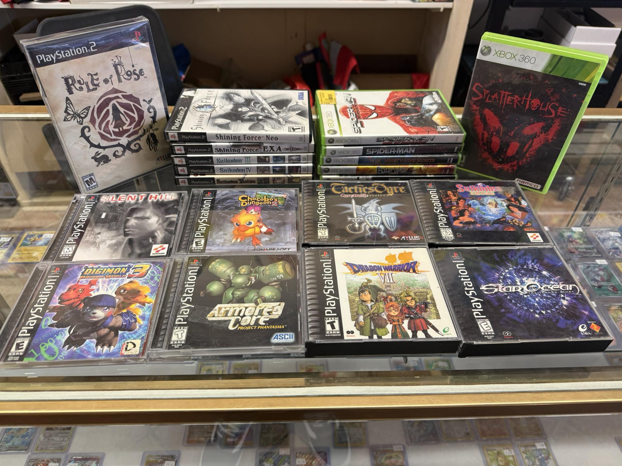 Retro PlayStation and PS2 video games including Rule of Rose and Splatterhouse